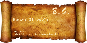 Becze Olivér névjegykártya